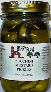 glass of Barry Zucchini Mustard Pickles