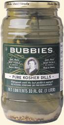glass of Bubbies California Kosher Dill Pickles