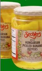 glass of Sechlers Hungarian Pickled Banana Peppers